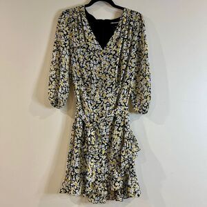 Karl Lagerfeld Floral Chiffon Tie Waist Mini Dress size 8
